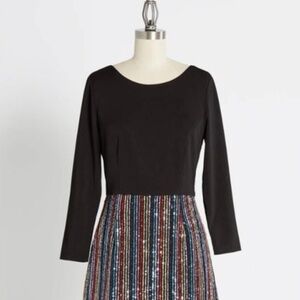 Modcloth Beguile Blaze Rainbow Sequined Dress By Hutch Size 8